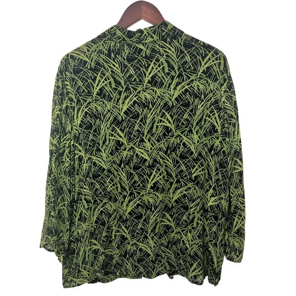 Style & Co Woman Button Up Top Blouse 20W Plants Y2K Rayon Busy Plus size - Picture 2 of 5